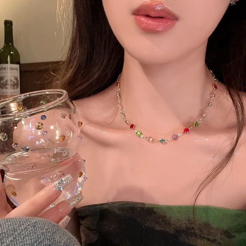 Collier ras-de-cou carré en zircon brillant de luxe pour femme – Bijou en cristal exquis, cadeau idéal pour les mariages, les fêtes et le quotidien