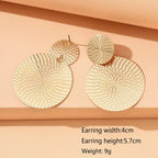 Boucles d'oreilles pendantes rondes géométriques bohèmes pour femme – Boucles d'oreilles tendance en métal pour mariage, soirée et style quotidien