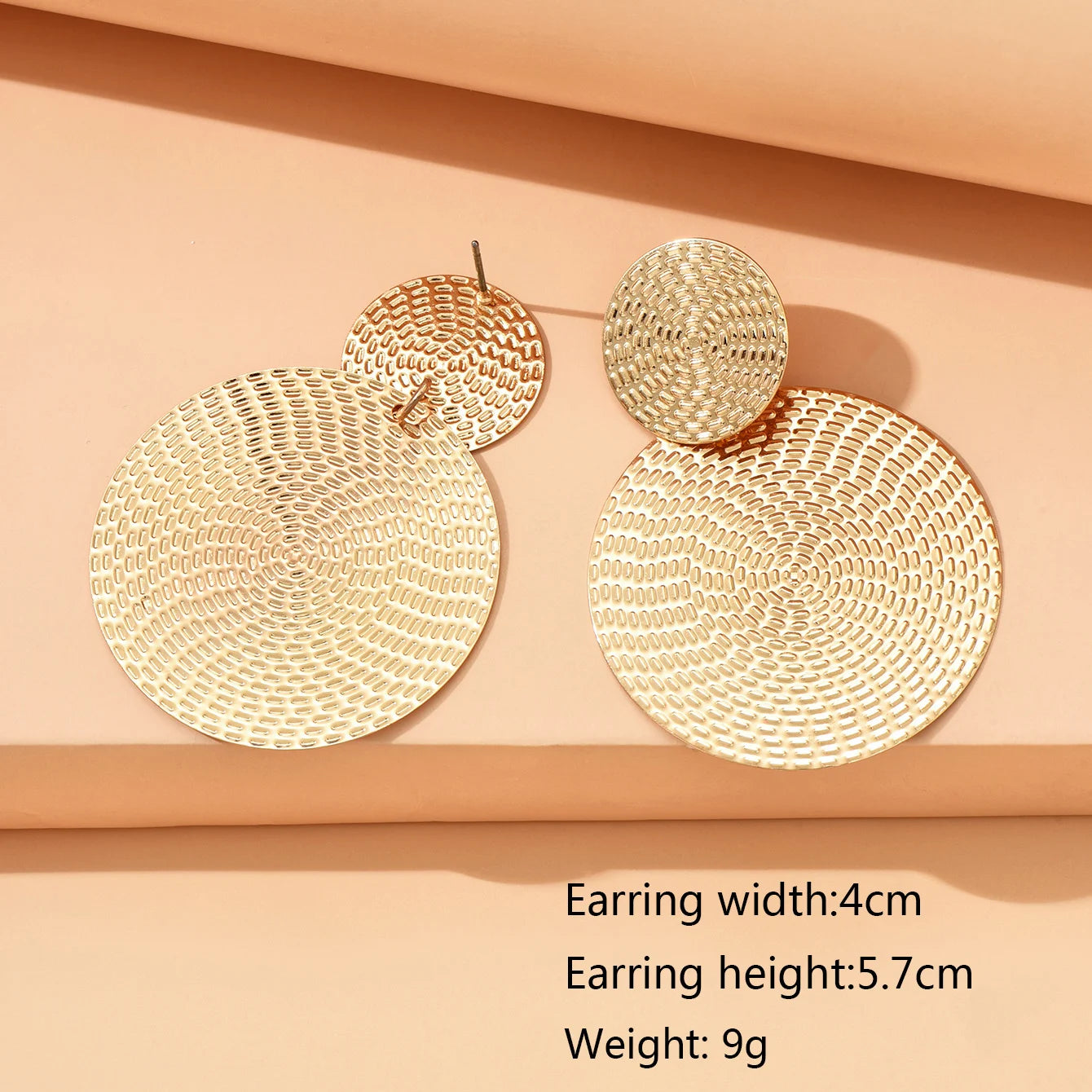 Boucles d'oreilles pendantes rondes géométriques bohèmes pour femme – Boucles d'oreilles tendance en métal pour mariage, soirée et style quotidien