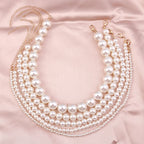 Collier ras du cou classique en perles d'imitation pour femme – Élégant collier de perles pour mariée et mariage