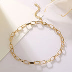 Collier à chaîne épaisse en acier inoxydable – Bijou ras-du-cou punk unisexe pour femmes et hommes