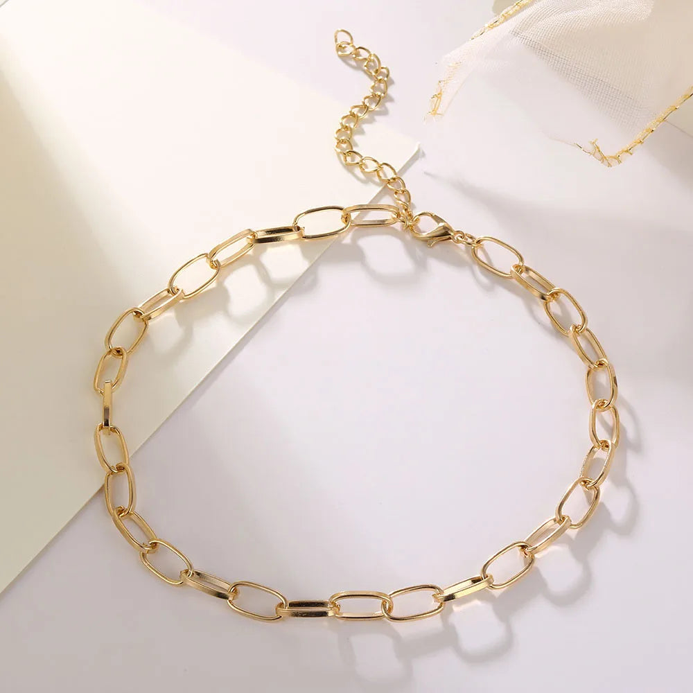 Collier à chaîne épaisse en acier inoxydable – Bijou ras-du-cou punk unisexe pour femmes et hommes
