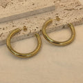 Pendientes de aro grandes clásicos de acero inoxidable en tonos dorados y plateados, 30/40/50 mm