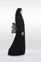 Abaya de prière à capuche pour femmes Elariah avec khimar long hijab | Vêtement de prière islamique modeste | Tissu Nida coupe ample