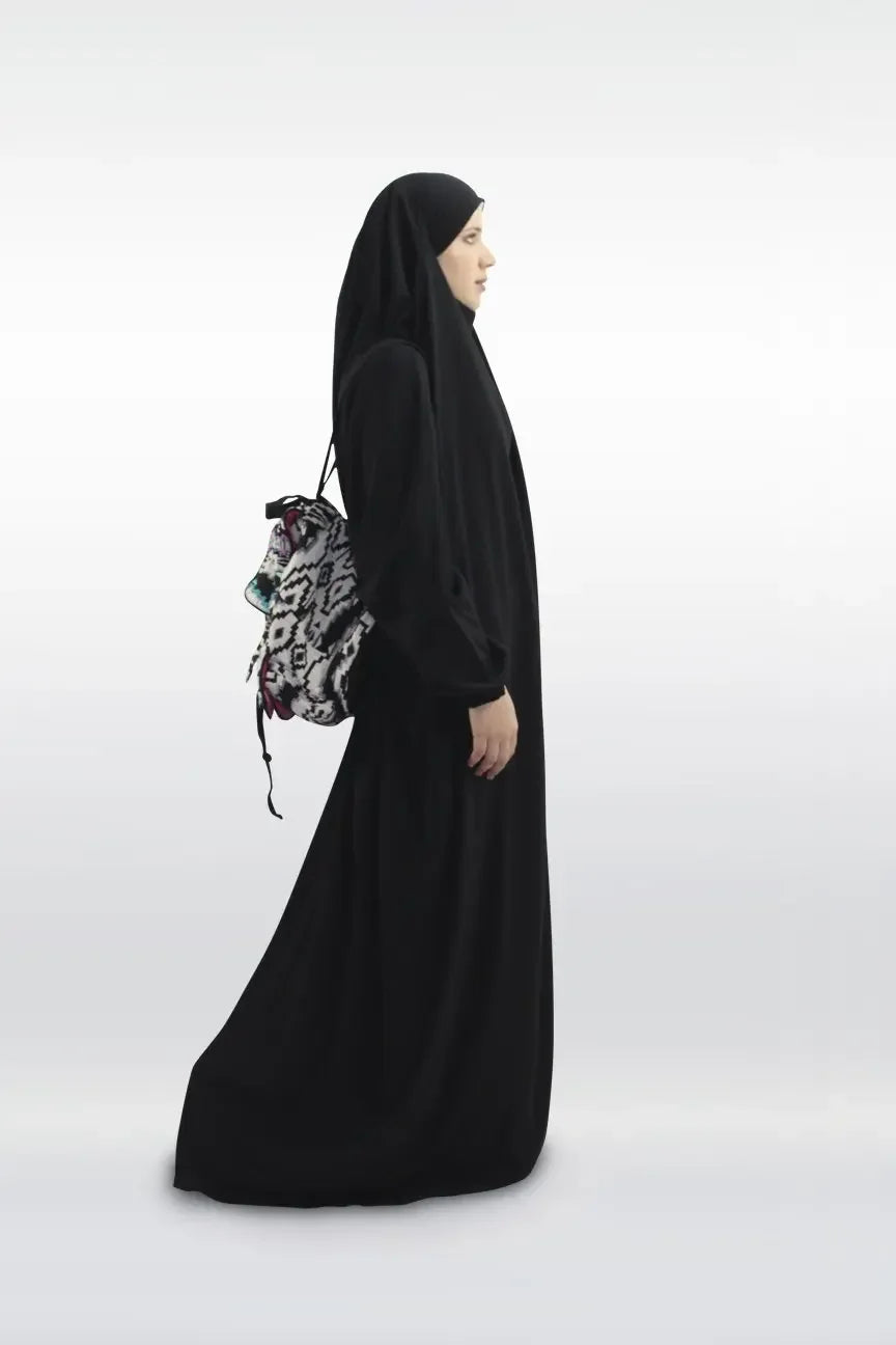 Abaya de prière à capuche pour femmes Elariah avec khimar long hijab | Vêtement de prière islamique modeste | Tissu Nida coupe ample