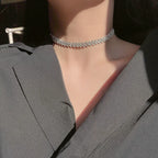 Collier ras-de-cou carré en zircon brillant de luxe pour femme – Bijou en cristal exquis, cadeau idéal pour les mariages, les fêtes et le quotidien