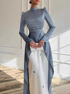 Robe caftan modeste en satin brodé Elariah – Abaya musulmane élégante pour l'Aïd, le Ramadan, les soirées et les occasions spéciales