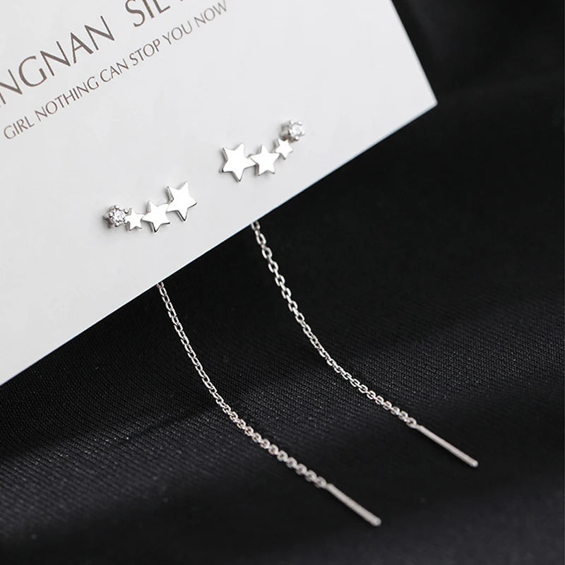 Boucles d'oreilles pendantes élégantes à longues pampilles et perles – Bijoux tendance en métal pour femmes