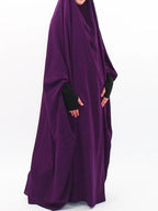 Abaya de prière à capuche pour femmes Elariah avec khimar long hijab | Vêtement de prière islamique modeste | Tissu Nida coupe ample