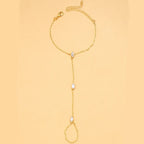 Bracelet losange en cristal de Bohème avec chaînette – Bijou de soirée élégant pour femme