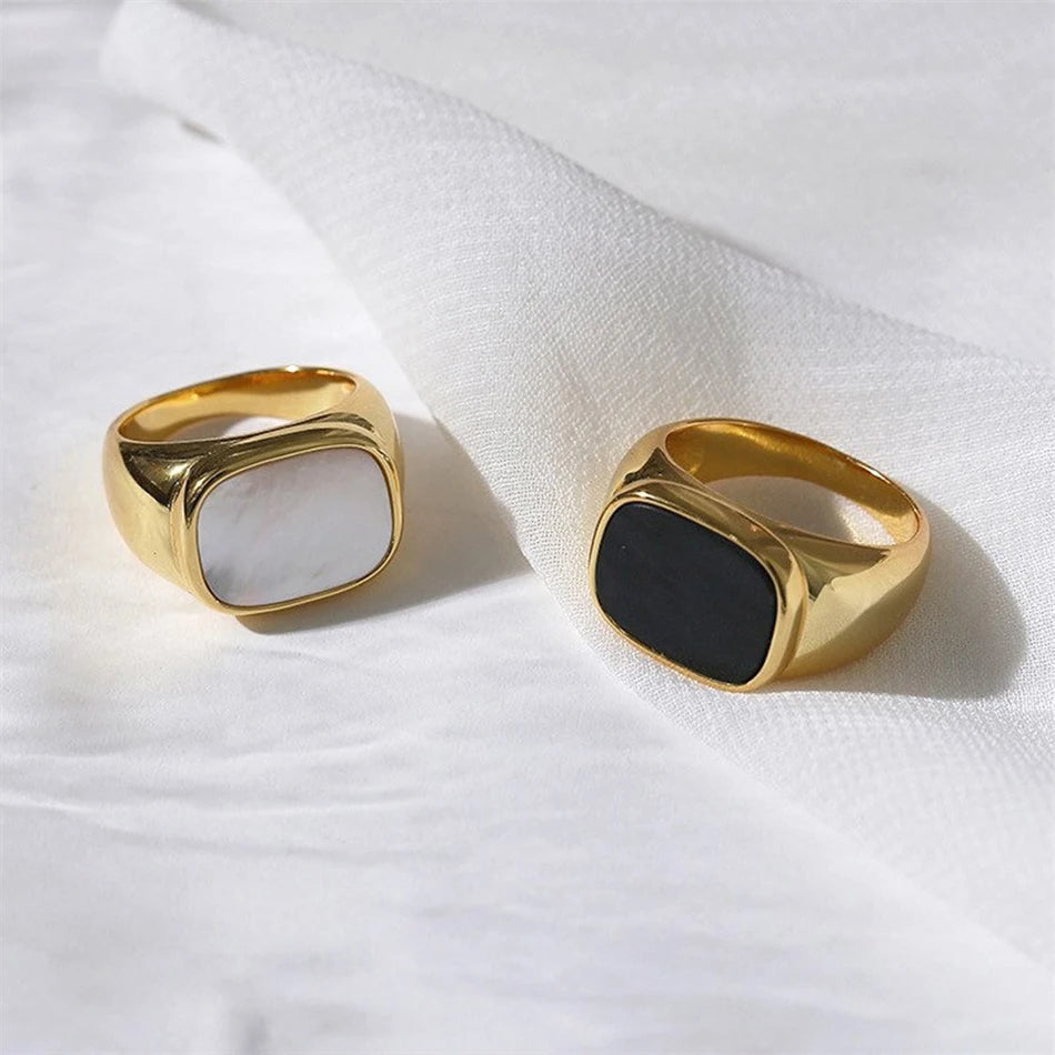 Bague tendance en acier inoxydable 316L – Alliance durable et résistante à la lumière pour femme