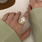 Anillo vintage de esmalte negro: banda geométrica de inspiración punk para hombre
