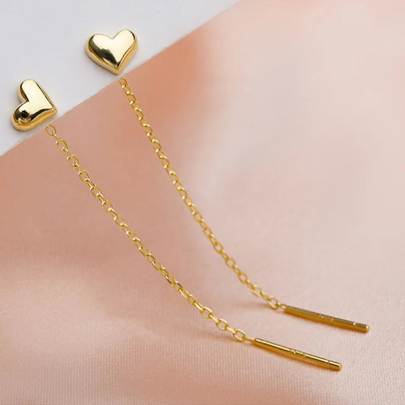 Boucles d'oreilles pendantes élégantes à longues pampilles et perles – Bijoux tendance en métal pour femmes