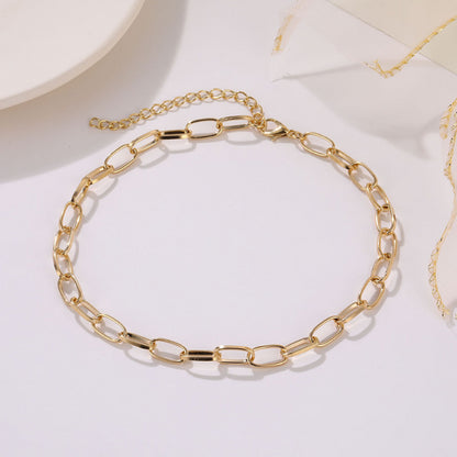 Stainless Steel Thick Chain Necklace – Unisex Punk Choker Jewelry for Women & Men