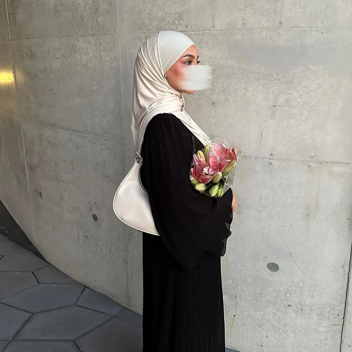 Elegant Pleated Kaftan Abaya Dress for Women – Flare Sleeve Jalabiya | Modest Eid & Occasion Wear