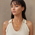 Collier pendentif cœur plaqué or 18 carats – Chaîne à billes en acier inoxydable, bijou délicat et romantique pour femme
