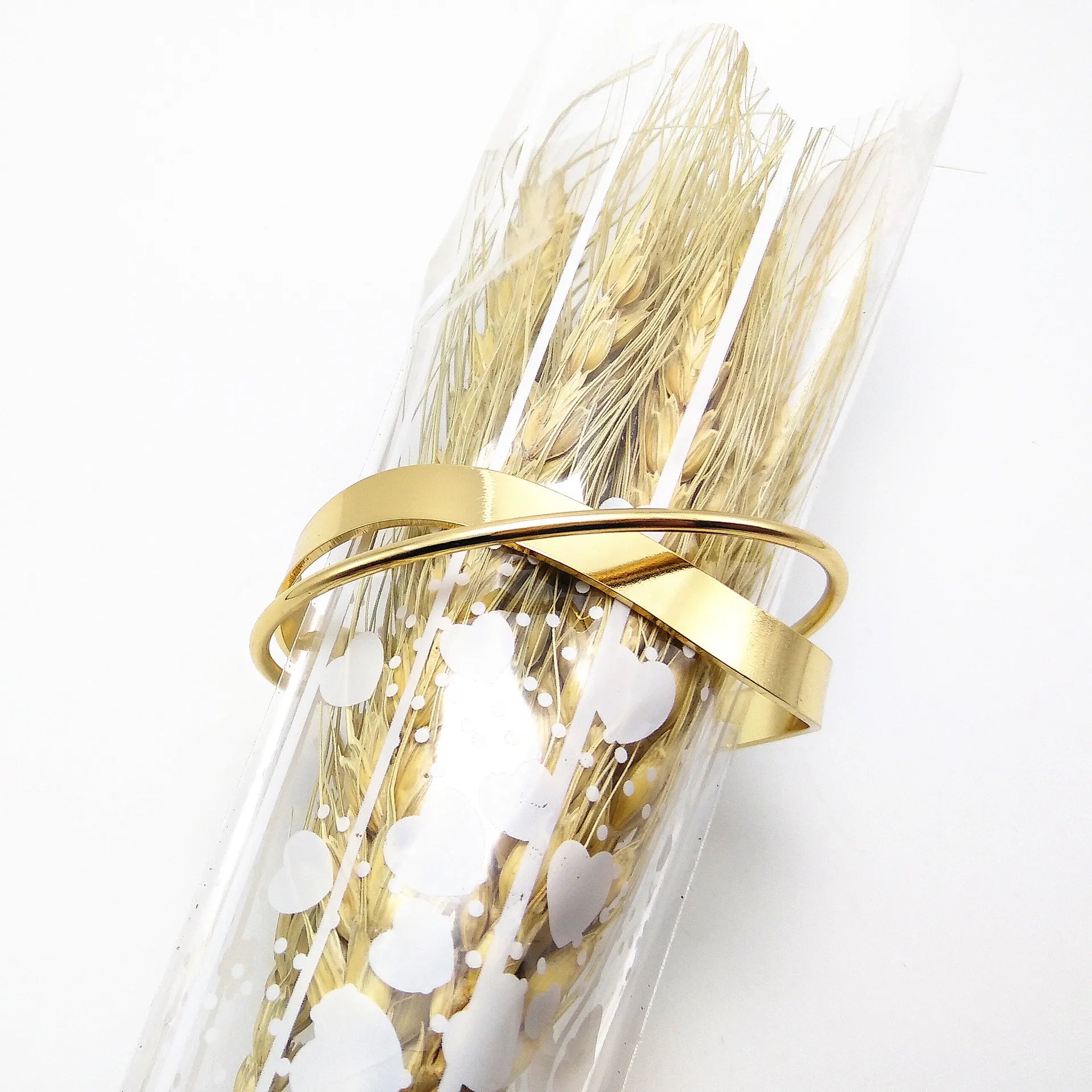 Pulsera Mobius de acero inoxidable chapada en oro: brazalete ajustable de lujo para mujer