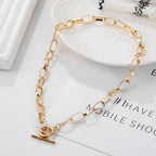 Collier à chaîne épaisse en acier inoxydable – Bijou ras-du-cou punk unisexe pour femmes et hommes
