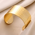 Brazalete vintage irregular de oro: brazalete abierto de acero inoxidable para mujer y hombre.