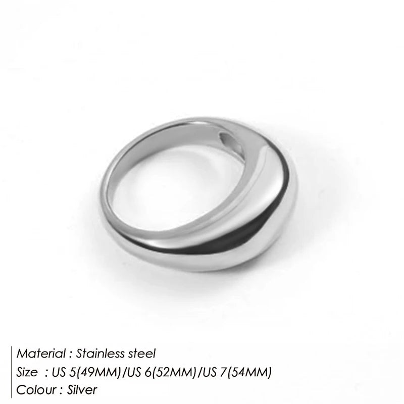 Bague tendance en acier inoxydable 316L – Alliance durable et résistante à la lumière pour femme
