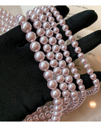 Collier de perles de culture rose et violettes – Élégant collier ras-de-cou plaqué or pour femme