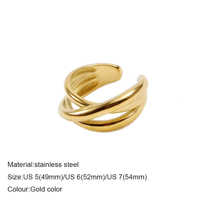 Bague tendance en acier inoxydable 316L – Alliance durable et résistante à la lumière pour femme