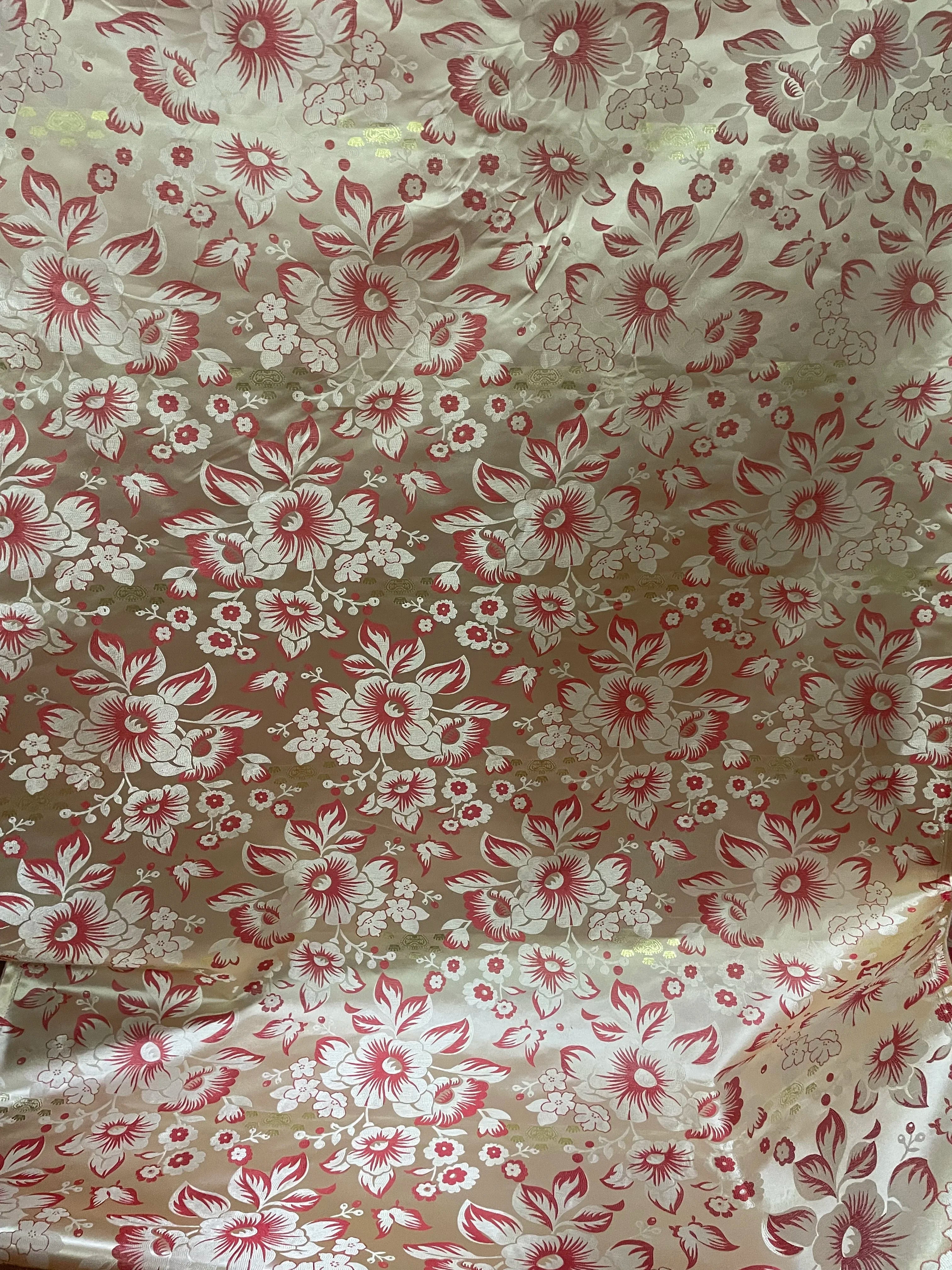 African Damask Lace Fabric (2.5 or 5 Yards) – Thick Jacquard Brocade for Aso Oke, Headwrap & Bridal Dresses