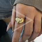 Juego de 3 anillos abiertos geométricos chapados en oro: anillos gruesos, irregulares y modernos para mujer.