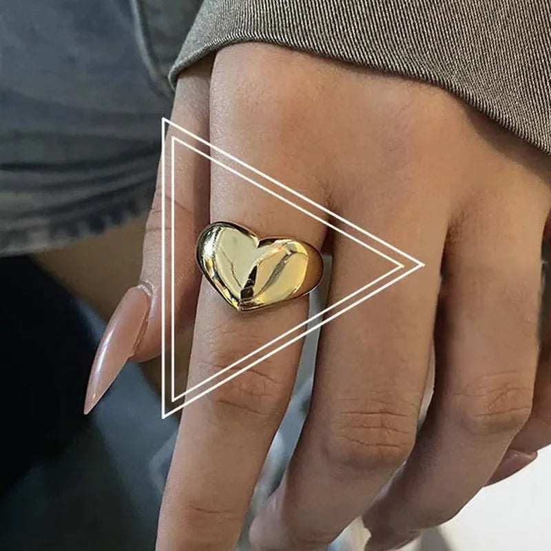 3-Piece Gold Plated Geometric Open Ring Set – Chunky, Irregular & Trendy Statement Rings for Women