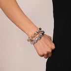 Irregular Geometric Cuff Bangle Bracelet for Women – Bold Statement Fashion Bracelet, Trendy Open Cuff Jewelry