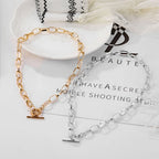 Collier à chaîne épaisse en acier inoxydable – Bijou ras-du-cou punk unisexe pour femmes et hommes