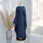 Elariah Shimmering Eid Kaftan Abaya – Extra Loose Fit Butterfly Sleeve Maxi Dress for Ramadan, Evening & Party Wear