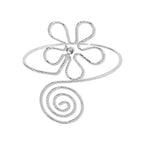 Brazalete ajustable de hojas y flores de inspiración punk: brazalete metálico llamativo para mujer.