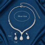 Ensemble luxueux collier et boucles d'oreilles goutte d'eau en cristal – Bijoux de mariée et de fête élégants