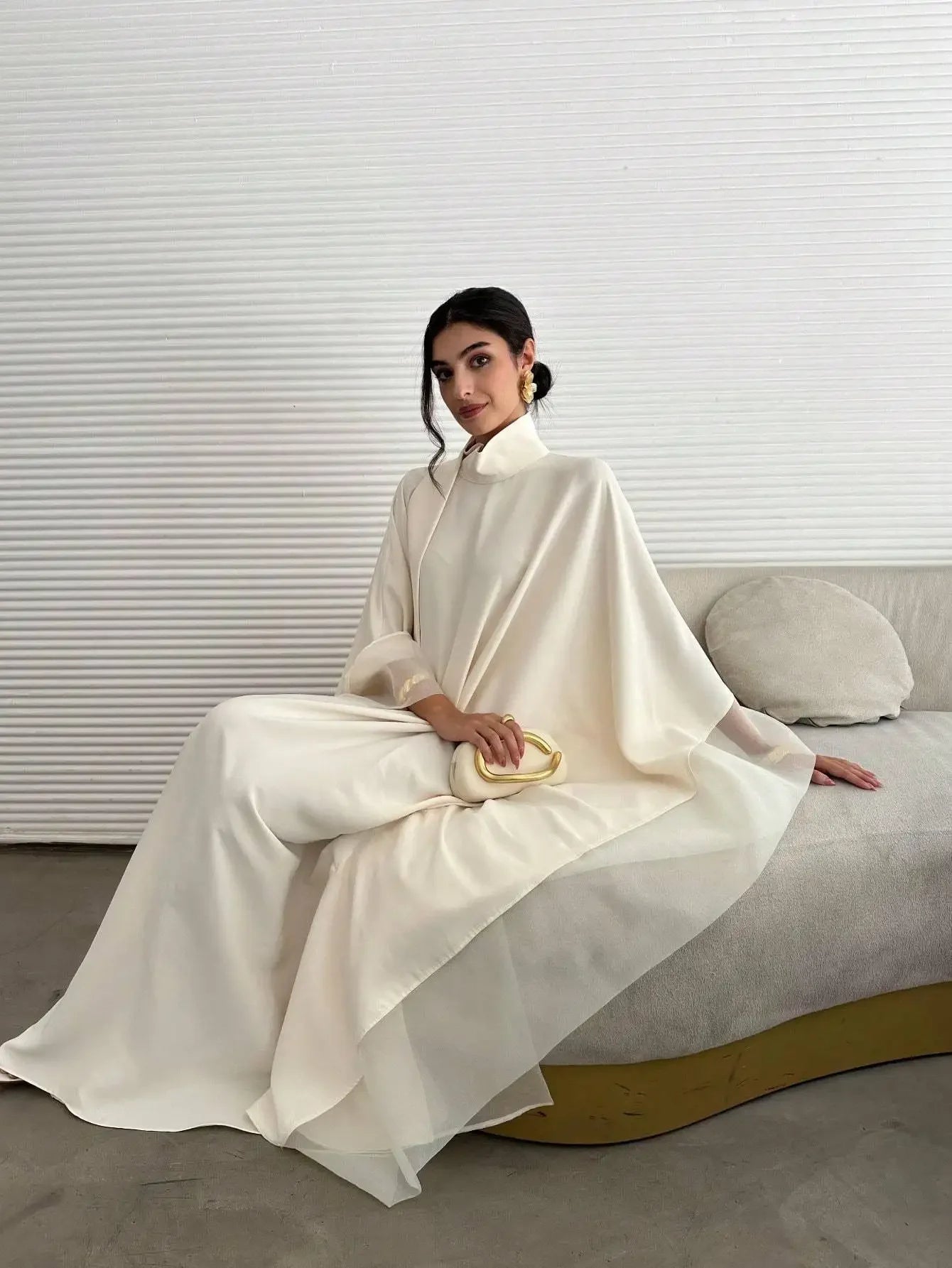 Elegant Middle Eastern Abaya Kaftan – Loose Fit Full Sleeve Modest Maxi Dress for Evening & Occasion Wear