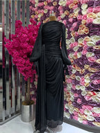 Robe maxi caftan soyeuse et modeste Elariah pour femmes – Abaya musulmane à manches longues, Jalabiya, tenue décontractée et de soirée