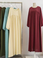 Elariah Luxury Modest Abaya Dress – Solid Color Dubai Kaftan Robe for Women | Elegant Islamic Ramadan & Occasion Wear
