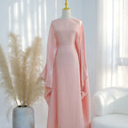 Elariah Shimmering Eid Kaftan Abaya – Extra Loose Fit Butterfly Sleeve Maxi Dress for Ramadan, Evening & Party Wear