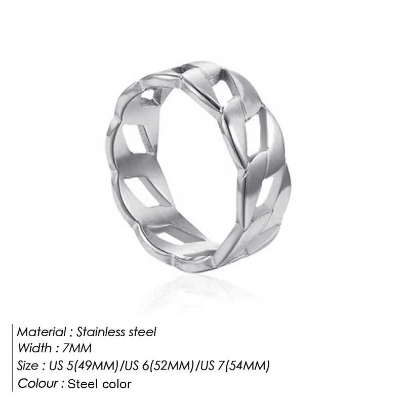 Bague tendance en acier inoxydable 316L – Alliance durable et résistante à la lumière pour femme