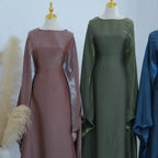 Elariah Shimmering Eid Kaftan Abaya – Extra Loose Fit Butterfly Sleeve Maxi Dress for Ramadan, Evening & Party Wear