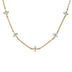 Collier trèfle à quatre feuilles plaqué or 18 carats pour femme – Acier inoxydable avec détails en zircone | Cadeau bijou de luxe