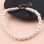 Collier ras du cou classique en perles d'imitation pour femme – Élégant collier de perles pour mariée et mariage