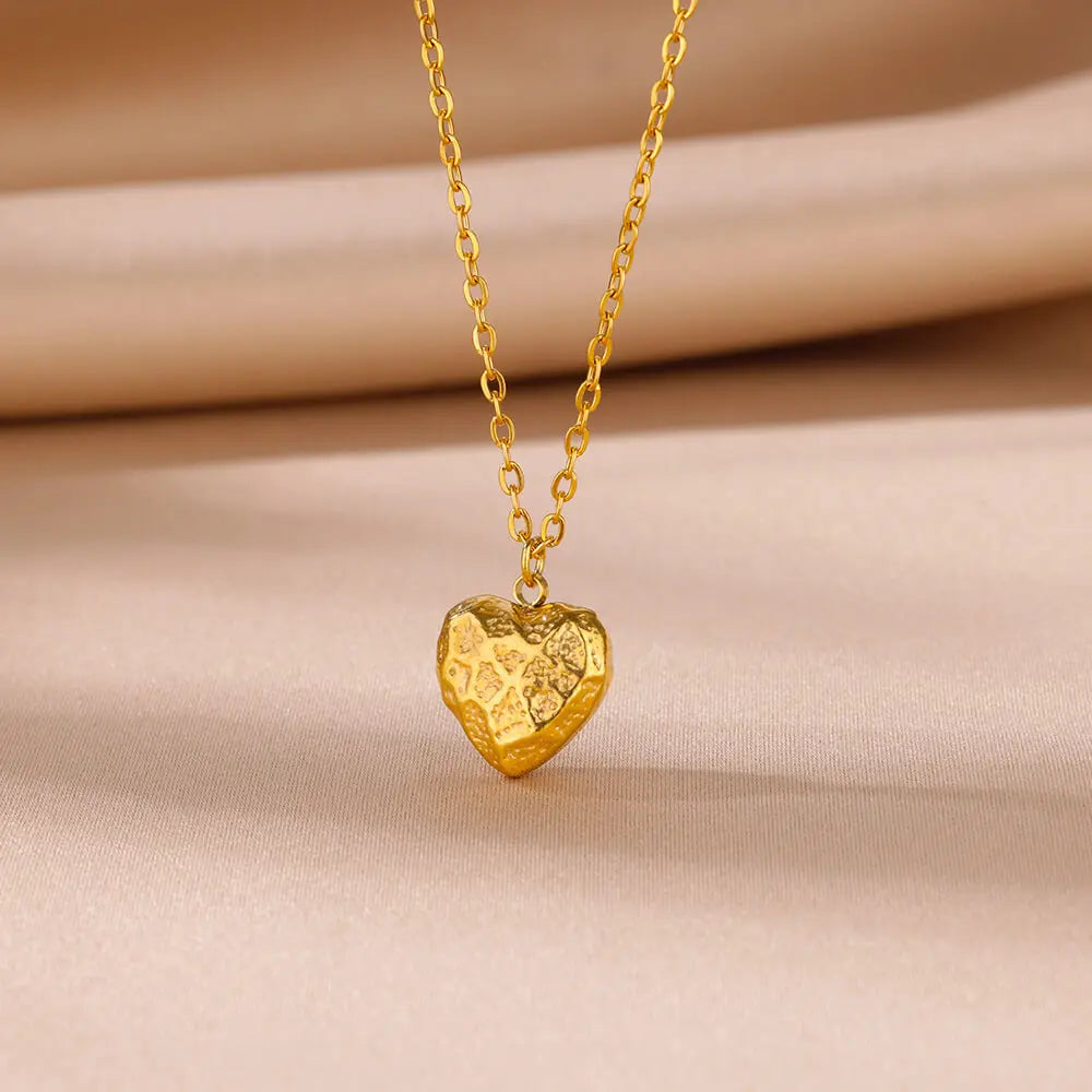 Sunflower Pendant Geometric Necklace – Stainless Steel Clavicle Chain for Women