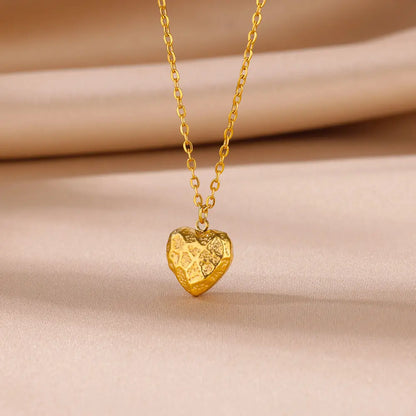 Sunflower Pendant Geometric Necklace – Stainless Steel Clavicle Chain for Women