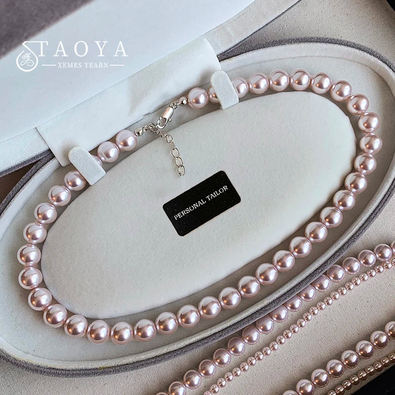 Collier de perles de culture rose et violettes – Élégant collier ras-de-cou plaqué or pour femme