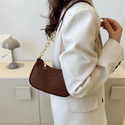 Bolso retro para mujer, tipo axila, de fieltro, de color liso, para hombro, informal, tipo bola de masa, sencillo, a la moda