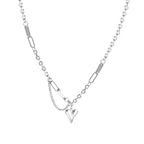Collier pendentif cœur créatif – Chaîne de clavicule ajustable pour femmes et filles