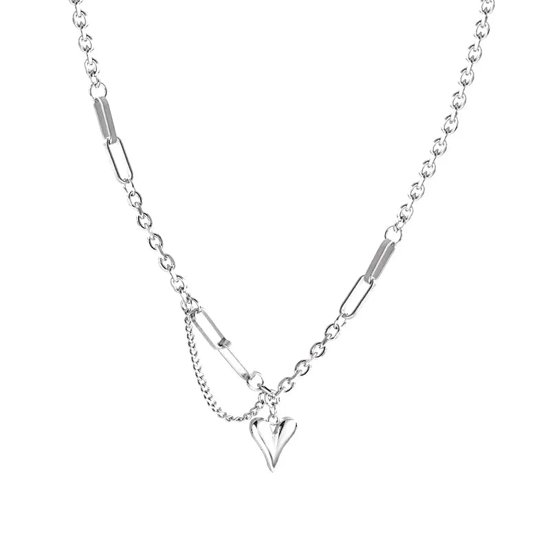 Collier pendentif cœur créatif – Chaîne de clavicule ajustable pour femmes et filles