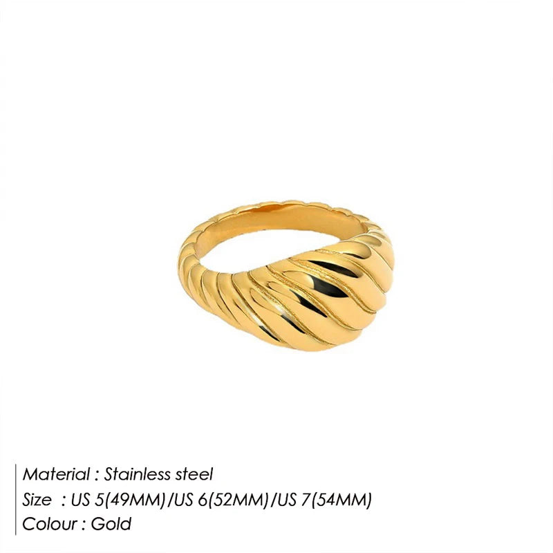 Bague tendance en acier inoxydable 316L – Alliance durable et résistante à la lumière pour femme
