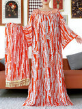 Embroidered Cotton Abaya Dress – Loose Boho Maxi Kaftan with Tassel Detail (One Size, 6 Colours)